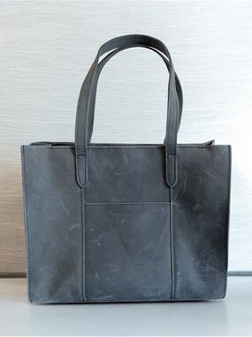 Portland Leather Large Lola Zipper Crossbody Tote Storm Gray East/West Bag